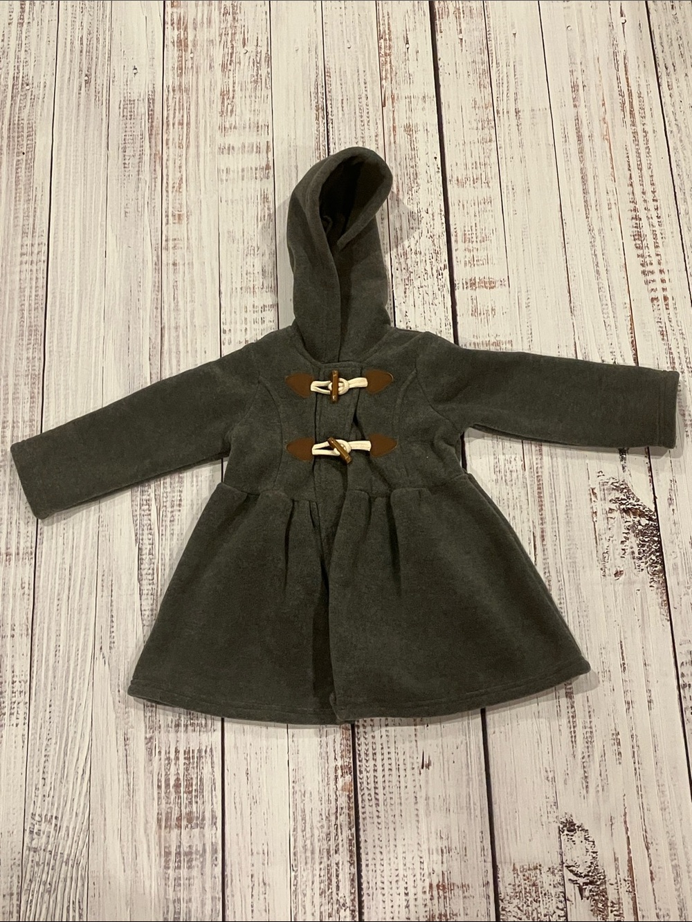 Good Lad Toddler Hooded Toggle Coat in Charcoal Gray